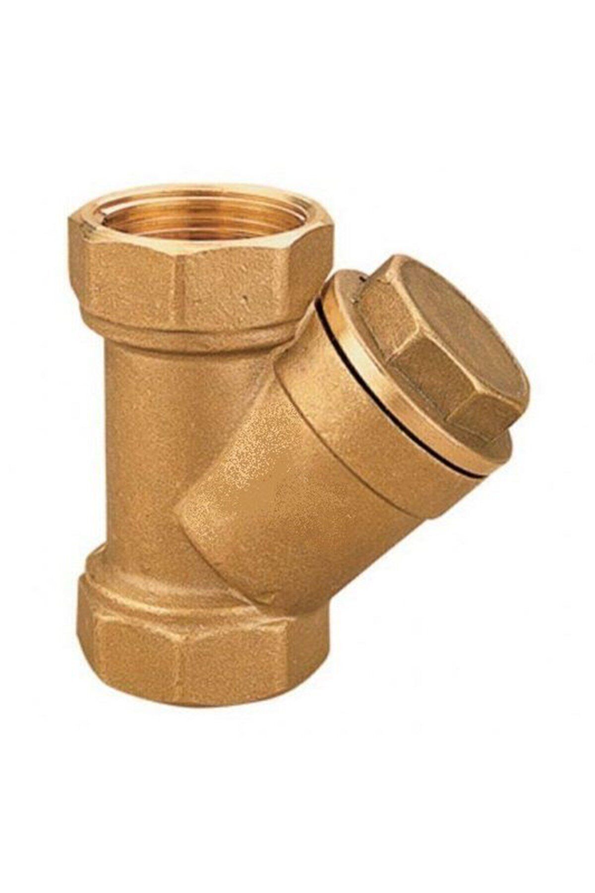 Sarı (Pirinç) Pislik Tutucu Filtre DN32 1 1/4'' | Y Tipi Tesisat Filtresi